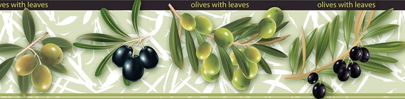 фартук из стекла для кухни с изображением оливок маслин